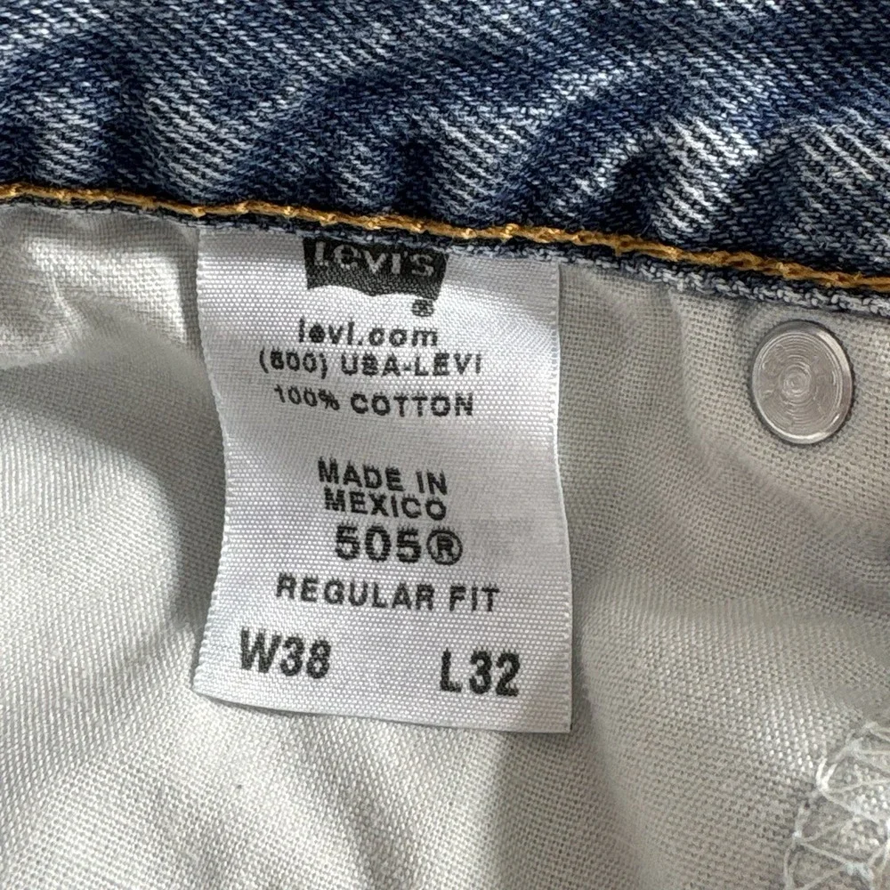 Y2k Levi's‎ 505 Jeans Men's Fits 35x29* Blue Denim Wash Straight Leg Fit